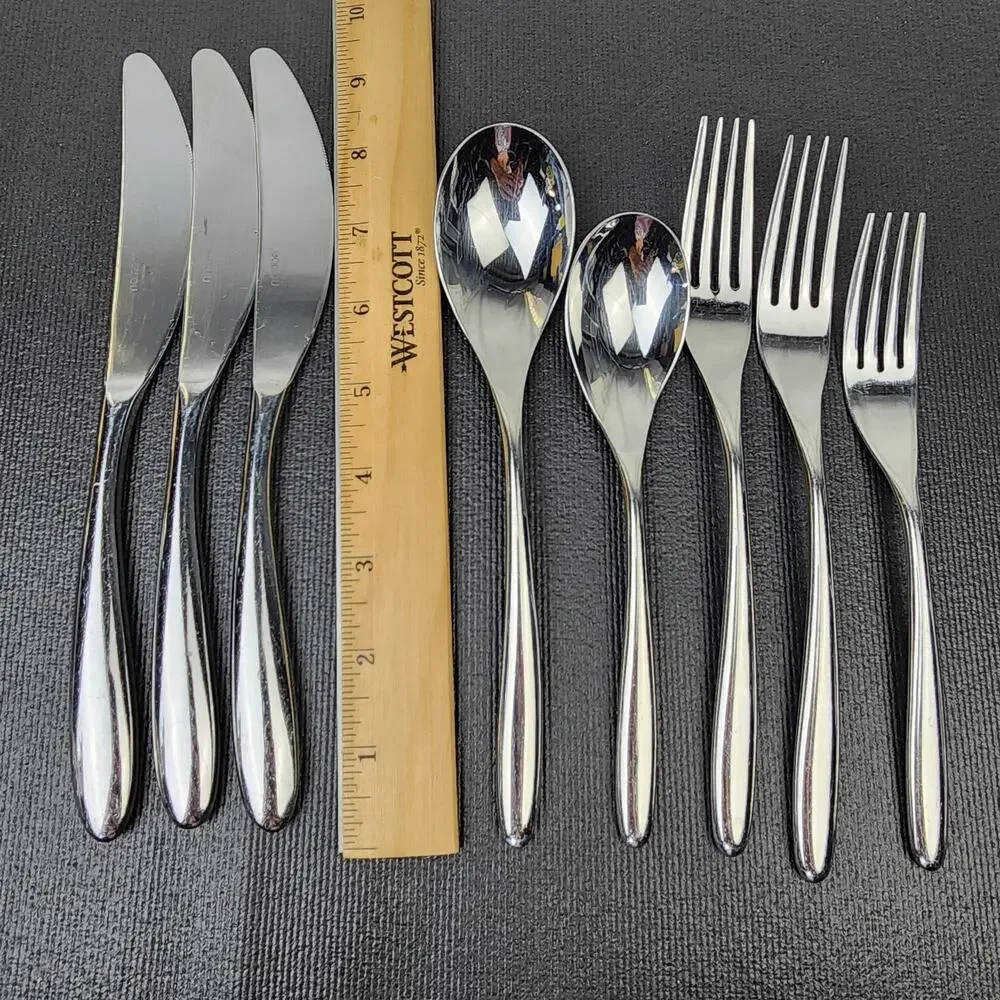 Lot 8 Nambe Aidan 18/10 Stainless Steel Flatware Replacements Tbl Tsp Forks Kniv